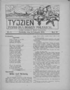 Tydzień: pismo dla rodzin polskich: dodatek niedzielny do "Gazety Szamotulskiej" 1929.11.24 R.4 Nr8