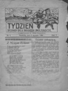 Tydzień: pismo dla rodzin polskich: dodatek niedzielny do "Gazety Szamotulskiej" 1930.01.05 R.5 Nr1