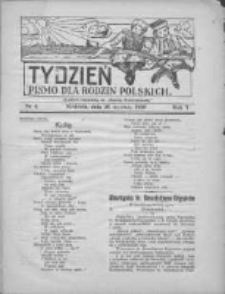 Tydzień: pismo dla rodzin polskich: dodatek niedzielny do "Gazety Szamotulskiej" 1930.01.26 R.5 Nr4