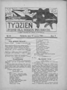 Tydzień: pismo dla rodzin polskich: dodatek niedzielny do "Gazety Szamotulskiej" 1930.03.16 R.5 Nr11