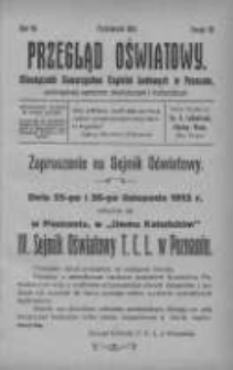 Przegląd Oświatowy: miesiecznik Towarzystwa Czytelni Ludowych w Poznaniu: poświęcony sprawom oświatowym i kulturalnym 1912.10 R.7 Z.10