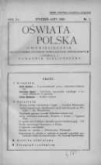 Oświata Polska: dwumiesięcznik Zjednoczenia Polskich Towarzystw Oświatowych z dodatkiem p.n.Poradnik Bibljoteczny 1938 styczeń/luty R.15 Nr1