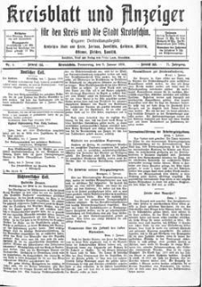 Kreisblatt und Anzeiger f&uuml;r den Kreis und die Stadt Krotoschin 1919.01.09 R.71 Nr4