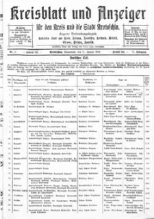Kreisblatt und Anzeiger f&uuml;r den Kreis und die Stadt Krotoschin 1919.01.11 R.71 Nr5