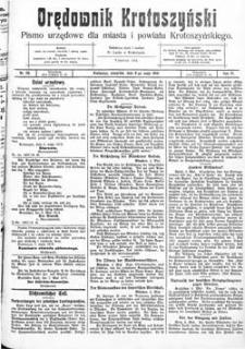Orędownik krotoszyński: pismo urzędowe dla miasta i powiatu Krotoszyńskiego 1919.05.08 R.71 Nr55