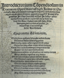 Introductorium co[m]pendiosum in Tractatum spere material[is] [...] Joa[n]nis de Sacrobusto que[m] abbreviavit ex Almagesti [...] Ptholomei Claudii [...] p[er] magistru[m] Joanne[m] Glogovie[n]sem [...] recollectum
