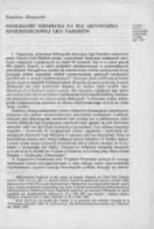 Mniejszość niemiecka na tle aktywności mniejszościowej Ligi Narod&oacute;w