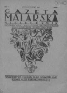 Gazeta Malarska: miesięcznik poświęcony malarstwu dekoracyjnemu, lakiernictwu i pozłotnictwu: organ Związku Cech&oacute;w Malarskich i Lakierniczych 1928 sierpień R.1 Nr4