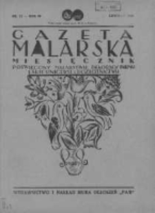 Gazeta Malarska: miesięcznik poświęcony malarstwu dekoracyjnemu, lakiernictwu i pozłotnictwu: organ Związku Cech&oacute;w Malarskich i Lakierniczych 1930 listopad R.3 Nr11