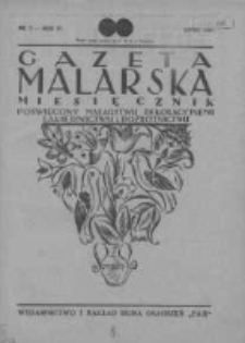 Gazeta Malarska: miesięcznik poświęcony malarstwu dekoracyjnemu, lakiernictwu i pozłotnictwu: organ Związku Cech&oacute;w Malarskich i Lakierniczych 1931 lipiec R.4 Nr7