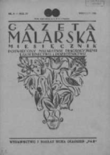 Gazeta Malarska: miesięcznik poświęcony malarstwu dekoracyjnemu, lakiernictwu i pozłotnictwu: organ Związku Cechów Malarskich i Lakierniczych 1931 wrzesień R.4 Nr9