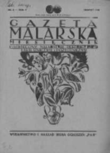 Gazeta Malarska: miesięcznik poświęcony malarstwu dekoracyjnemu, lakiernictwu i pozłotnictwu: organ Związku Cechów Malarskich i Lakierniczych 1932 sierpień R.5 Nr8