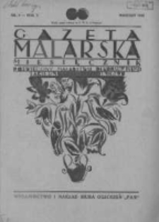 Gazeta Malarska: miesięcznik poświęcony malarstwu dekoracyjnemu, lakiernictwu i pozłotnictwu: organ Związku Cech&oacute;w Malarskich i Lakierniczych 1932 wrzesień R.5 Nr9