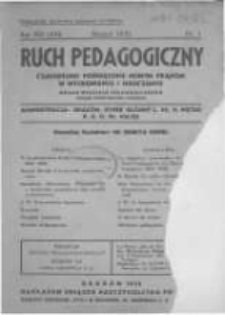 Ruch Pedagogiczny. 1932 R.19(21) nr1