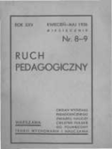 Ruch Pedagogiczny. 1935-1936 R.25 nr8-9