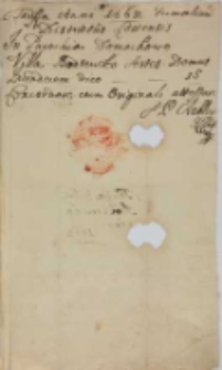 Tariffa Villae Bodzewko Anni 1662 [tyt. z noty dors.]