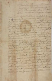 Ekstrakt z ksiąg grodzkich poznańskich przeniesienia przez Stanisława z Bnina Radzewskiego prawa patronatu kościoła na Świętej Górze w Gostyniu na osobę ks. Stanisława Grudowicza, prepozyta Kongregacji Oratorium św. Filipa Neri przy kościele pw. św. Małgorzaty na Śródce pod Poznaniem, i jego następców