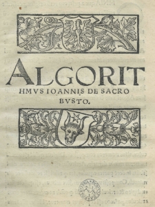 Algorithmus Ioannis de Sacrobusto