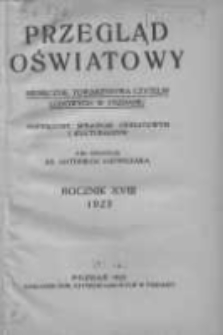 Przegląd Oświatowy: miesięcznik Towarzystwa Czytelni Ludowych poświęcony sprawom oświatowym i kulturalnym 1923 styczeń/marzec R.18 Nr 1/3