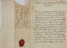 Dymitr Konarzewski do Kongregacji Oratorium św. Filipa Neri na Świętej G&oacute;rze w Gostyniu. Paryż, 15 III 1716 r.