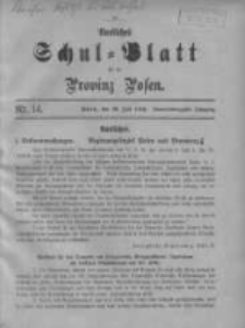 Amtliches Schul-Blatt f&uuml;r die Provinz Posen 1916.07.20 Jg.49 Nr14