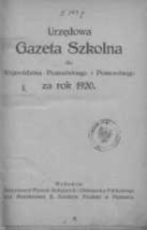 Urzędowa Gazeta Szkolna dla Wojew&oacute;dztwa Poznańskiego i Pomorskiego 1920.02.28 Nr1/2