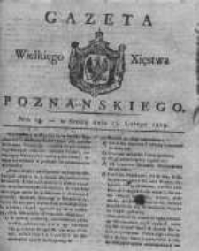Gazeta Wielkiego Xięstwa Poznańskiego 1819.02.17 Nr14