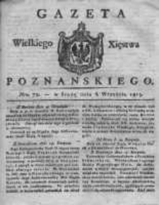 Gazeta Wielkiego Xięstwa Poznańskiego 1819.09.08 Nr72