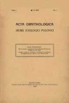 Sprawozdanie z działalności Stacji Badania Wędrówek Ptaków za rok 1931