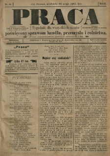 Praca: tygodnik dla wszystkich stan&oacute;w, poświęcony sprawom handlu, przemysłu i rolnictwa. 1897.05.23 R.2 nr80