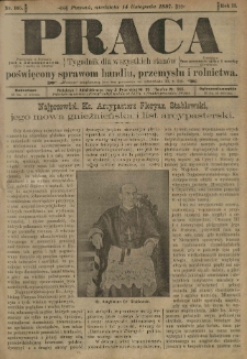Praca: tygodnik dla wszystkich stanów, poświęcony sprawom handlu, przemysłu i rolnictwa. 1897.11.14 R.2 nr105