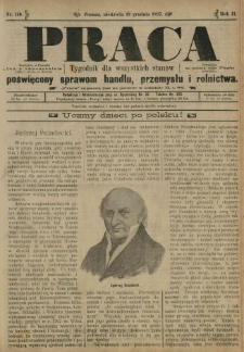 Praca: tygodnik dla wszystkich stan&oacute;w, poświęcony sprawom handlu, przemysłu i rolnictwa. 1897.12.19 R.2 nr110