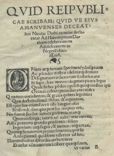 [...] Carmen de officio cancellariorum et scribarum, in quo pulchra continentur dogmata [...] notariis [...] scitu dignissima