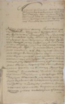 Ekstrakt (odpis) z akt kapituły Kongregacji Oratorium Św. Filipa Neri na Świętek Górze w Gostyniu obligacji wszystkich ojców i braci Kongregacji Gostyńskiej w sprawie odprawienia w ciągu roku określonej liczby mszy św. oraz innych modlitw i nabożeństw w intencji swojej fundatorki i dobrodziejki klasztoru, Weroniki z Konarzewskich Mycielskiej, kasztelanowej poznańskiej