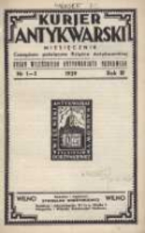 Kurier Antykwarski: czasopismo poświęcone książce antykwarskiej: organ Wileńskiego Antykwariatu Naukowego 1939 maj R.3 Nr1/5