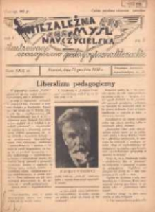 Niezależna Myśl Nauczycielska: ilustrowane czasopismo pedagogiczno literackie 1934.12.15 R.1 Nr5