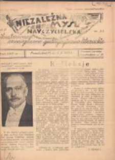 Niezależna Myśl Nauczycielska: ilustrowane czasopismo pedagogiczno literackie 1935.01/15/02/01 R.2 Nr2/3