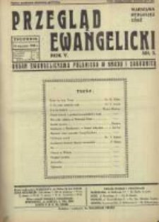 Przegląd Ewangelicki: organ ewangelizmu polskiego w kraju i zagranicą 1938.01.16 R.5 Nr3