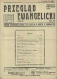 Przegląd Ewangelicki: organ ewangelizmu polskiego w kraju i zagranicą 1938.05.15 R.5 Nr20