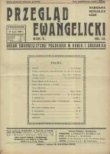 Przegląd Ewangelicki: organ ewangelizmu polskiego w kraju i zagranicą 1938.05.29 R.5 Nr22
