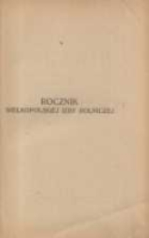 Rocznik Wielkopolskiej Izby Rolniczej w Poznaniu na rok 1922