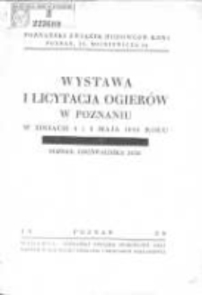 Wystawa i licytacja ogier&oacute;w w Poznaniu w dniach 4 i 5 maja 1939r.