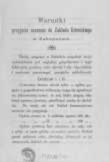 Warunki przyjęcia uczennic do Zakładu K&oacute;rnickiego w Zakopanem