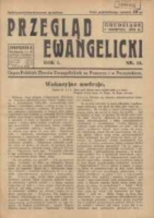 Przegląd Ewangelicki: organ Polskich Zborów Ewangelickich na Pomorzu i w Poznańskiem 1934.08.01 R.1 Nr14