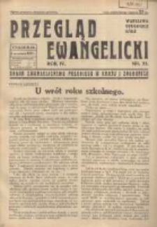 Przegląd Ewangelicki: organ ewangelizmu polskiego w kraju i zagranicą 1937.09.05 R.4 Nr22