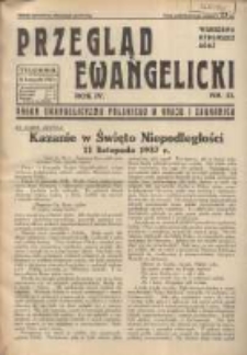 Przegląd Ewangelicki: organ ewangelizmu polskiego w kraju i zagranicą 1937.11.21 R.4 Nr33