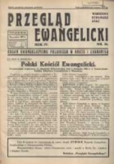 Przegląd Ewangelicki: organ ewangelizmu polskiego w kraju i zagranicą 1937.12.12 R.4 Nr36