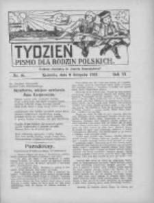 Tydzień: pismo dla rodzin polskich: dodatek niedzielny do "Gazety Szamotulskiej" 1931.11.08 R.6 Nr45
