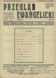 Przegląd Ewangelicki: organ ewangelizmu polskiego w kraju i zagranicą 1938.07.31 R.5 Nr31