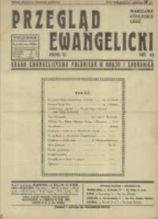 Przegląd Ewangelicki: organ ewangelizmu polskiego w kraju i zagranicą 1938.10.09 R.5 Nr41